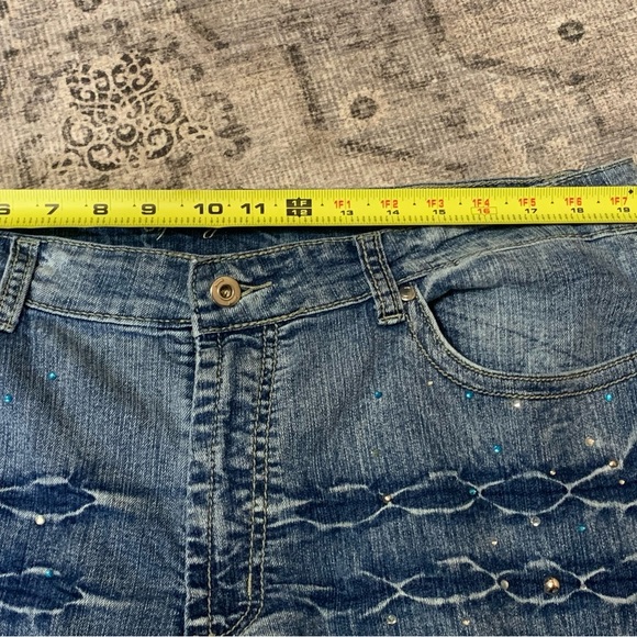 Y2K Apollo Jeans Size 15/16 Jeans Bootcut Stretch Rhinestones - Picture 6 of 11